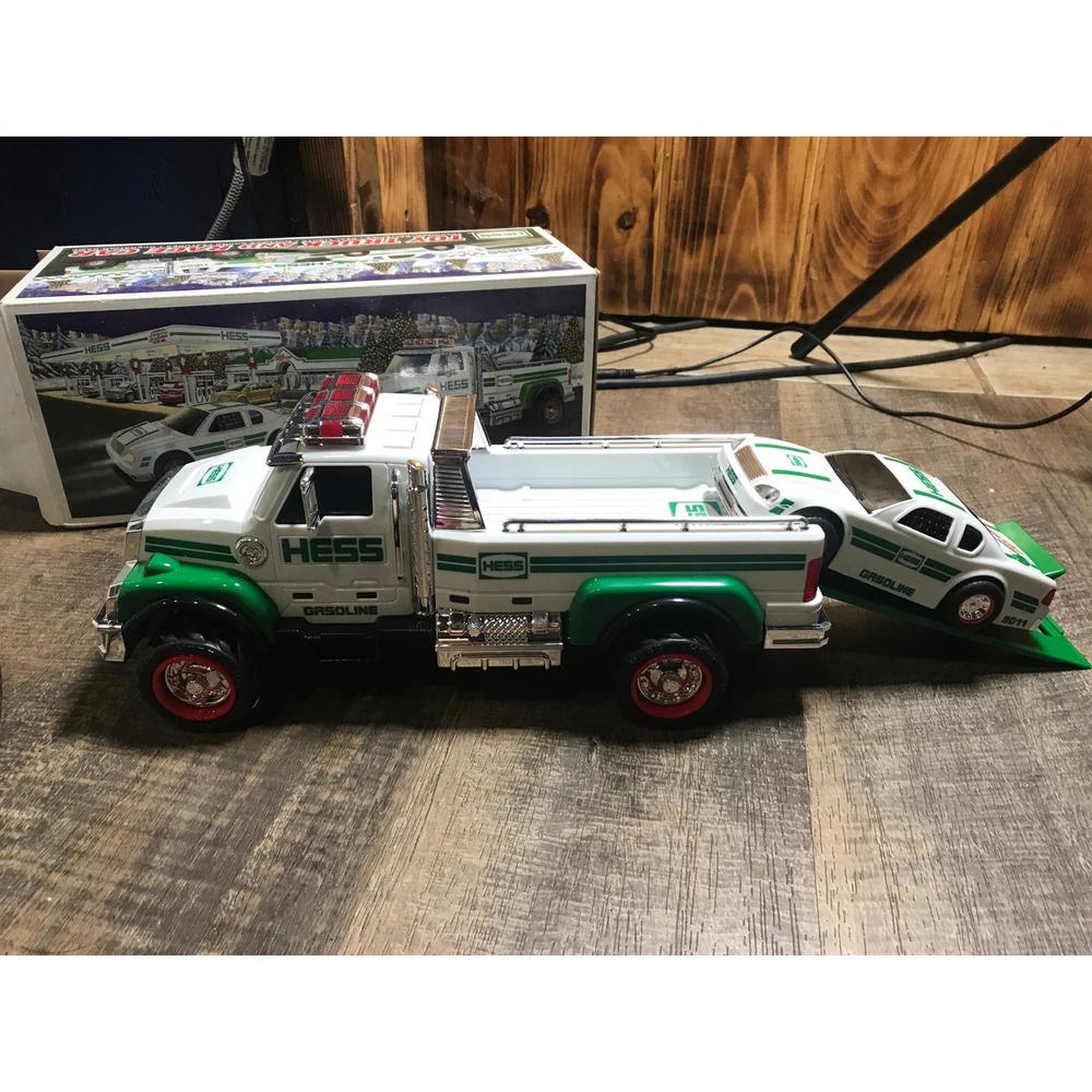 2011 Hess Toy Truck and Race Car with Lights and Sounds Original Box